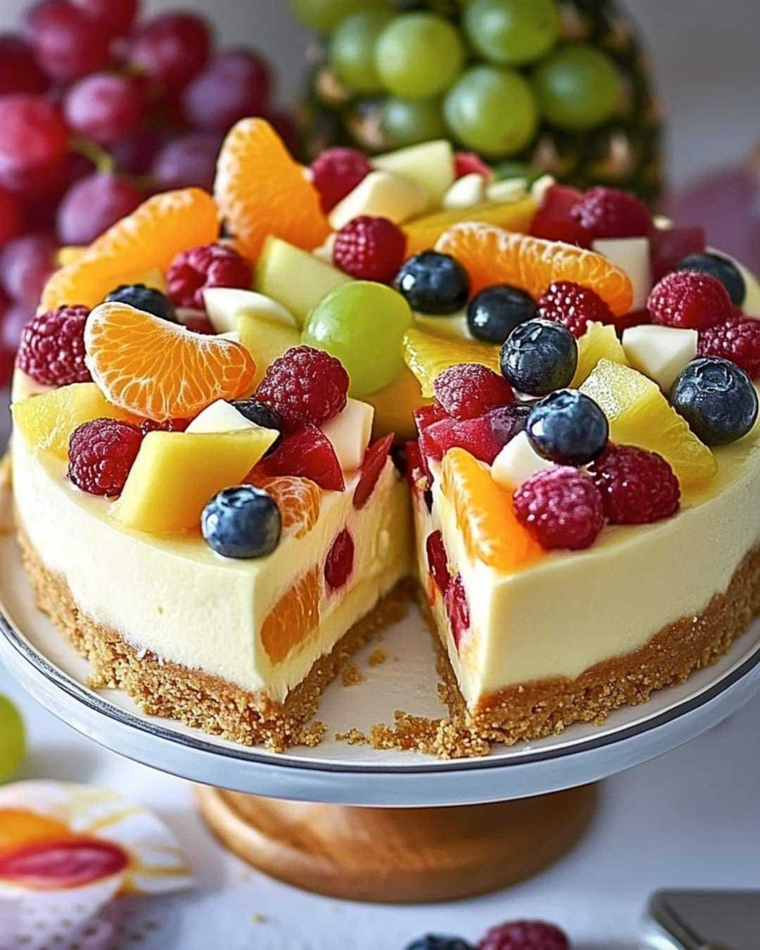 ULTIMATE FRUIT SALAD CHEESECAKE