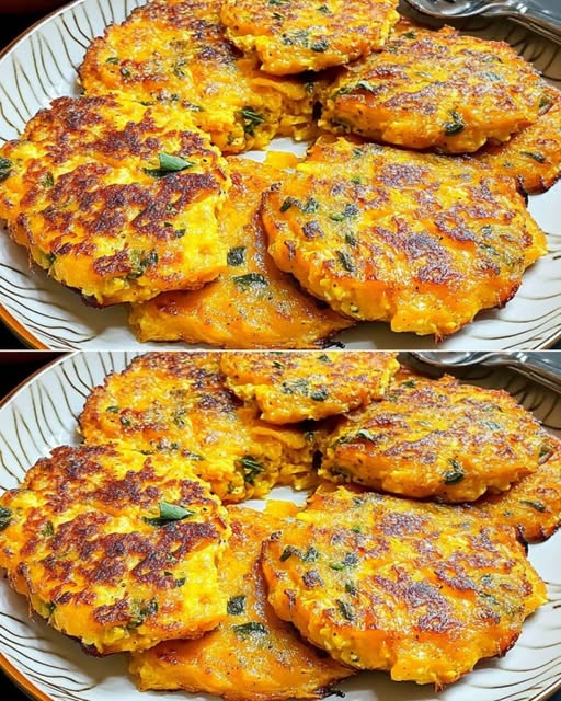 Golden Pumpkin and Rice Fritters with Garlic Cream Sauce