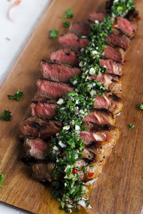 Korean Grilled Steak with Toasted Sesame Chimichurri