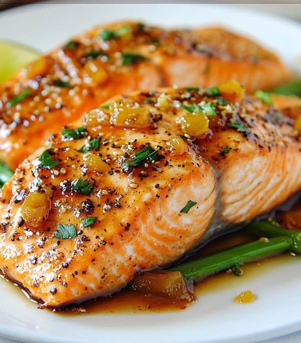 Apricot Dijon Glazed Salmon