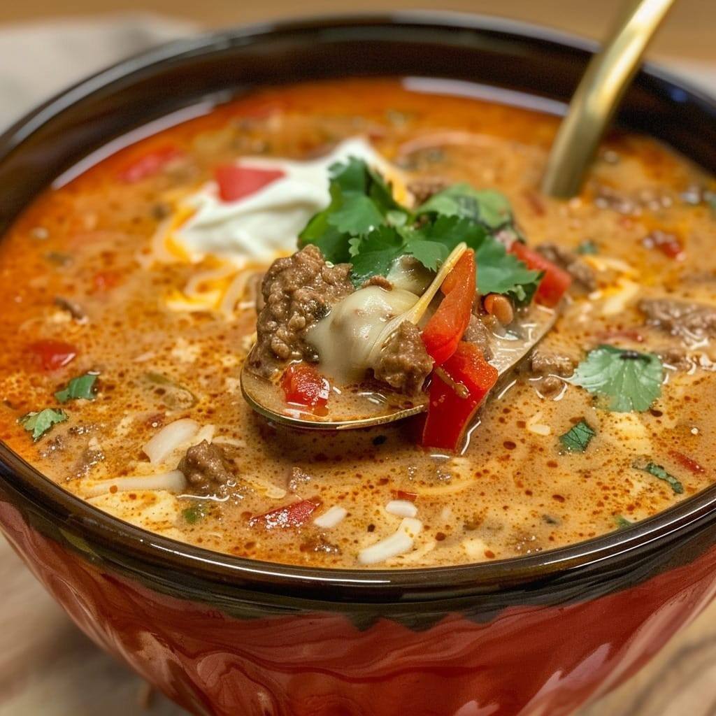 Creamy Beef Taco Soup