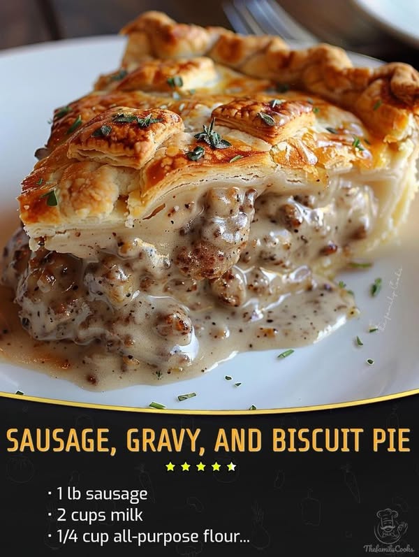 Sausage, Gravy, And Biscuit Pie