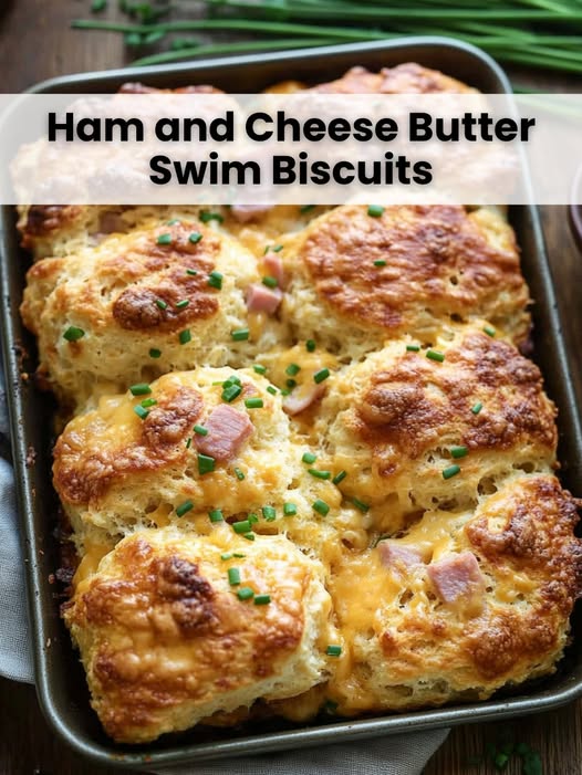 Ham and Cheese Butter Swim Biscuits