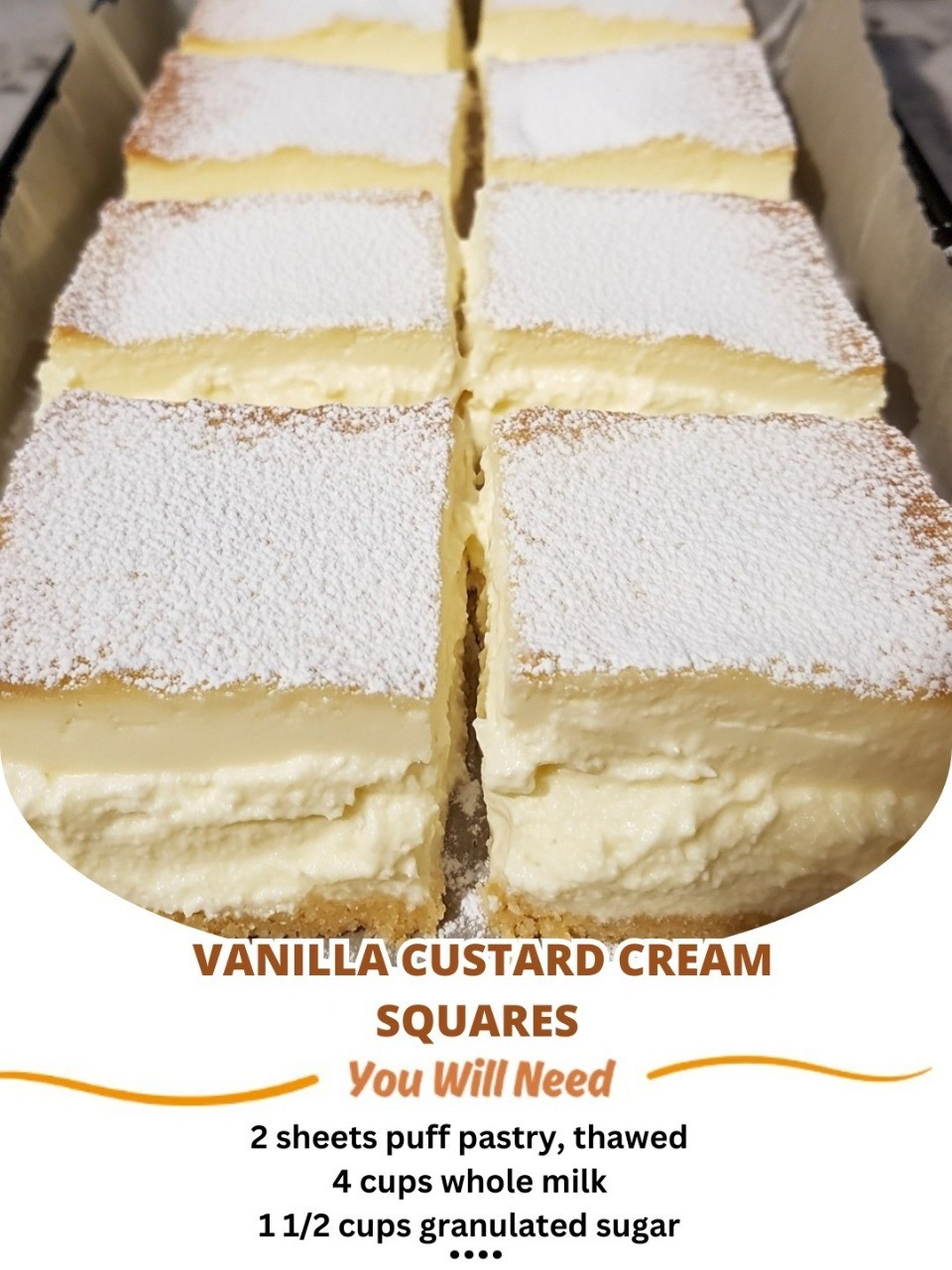 Vanilla Custard Cream Squares