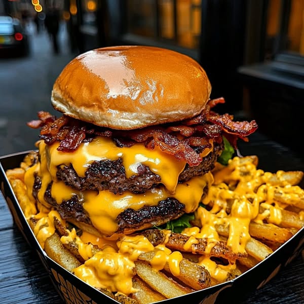 Ultimate Cheeseburger with Bacon & Cheesy Fries