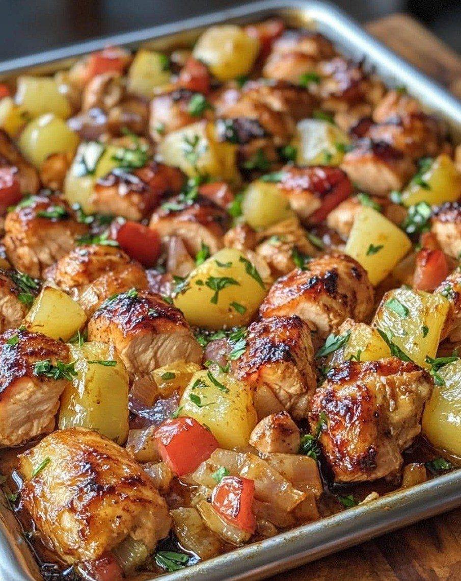 Best Hawaiian Chicken Sheet Pan