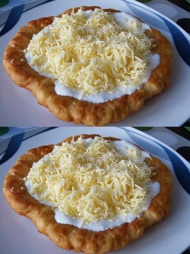 Hungarian Langos with Garlic, Delicious