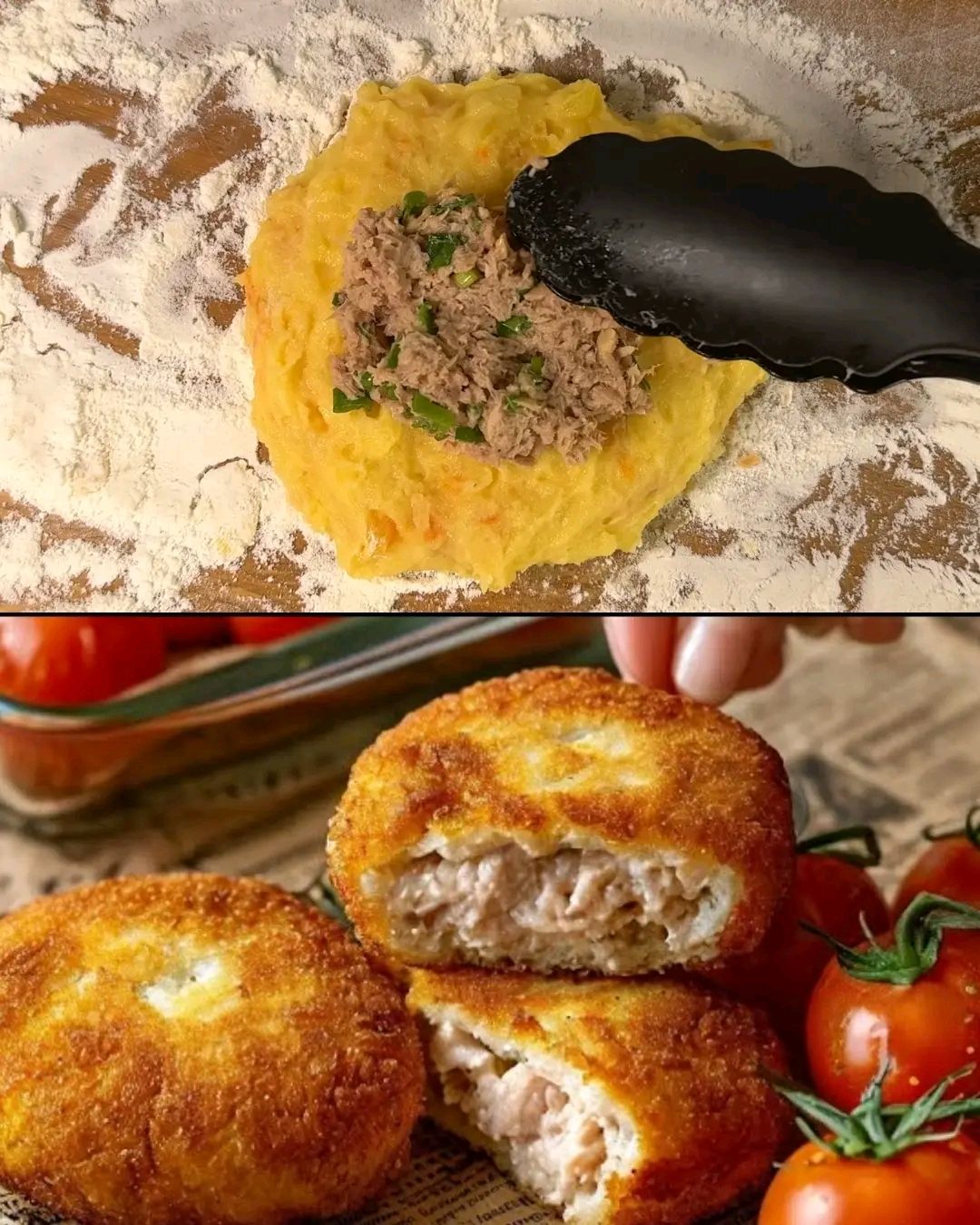 Crispy Tuna and Potato Pancakes with a Sweet Soy Sauce Glaze