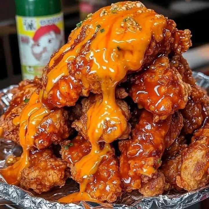 Cheesy Korean Fried Chicken