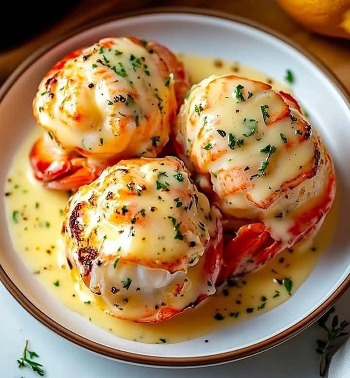 CREAMY GARLIC BUTTER LOBSTER TAILS Luxurious, velvety, and melt-in-your-mouth perfection!