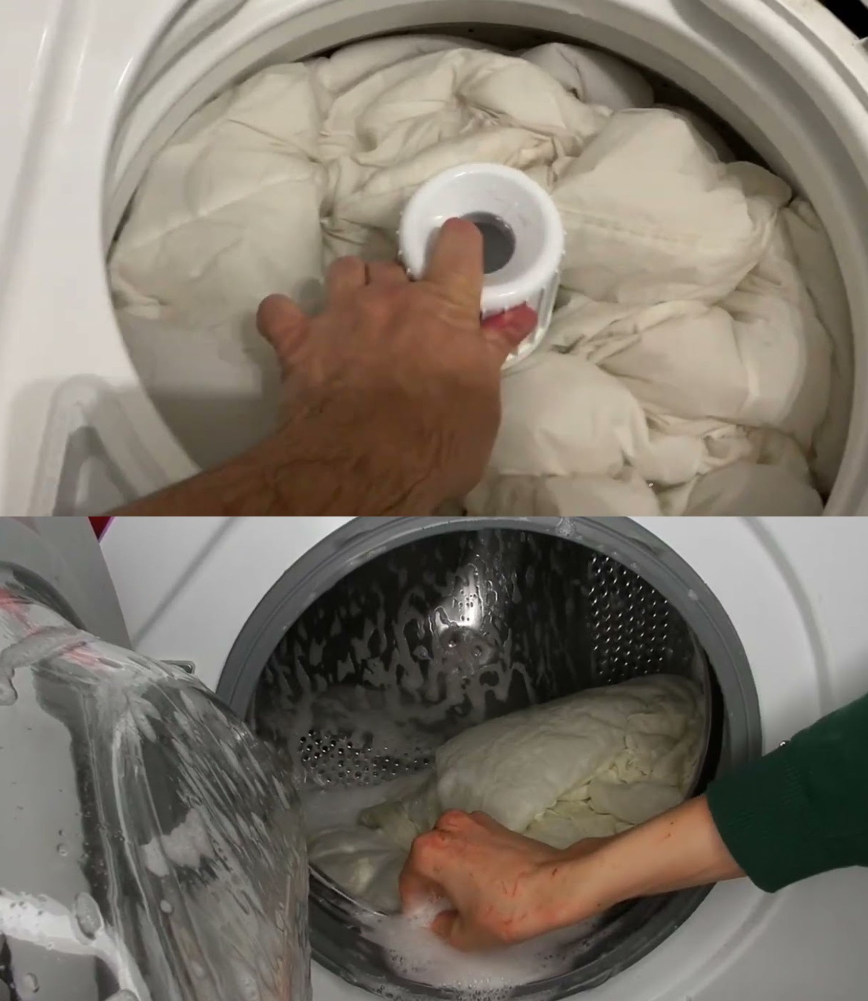 The unthinkable trick to easily put the duvet in the washing machine