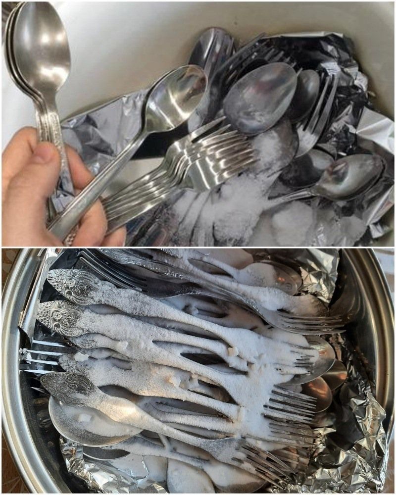 We clean forks, spoons and knives WITHOUT CHEMICALS!!! Fast and effective!!!
