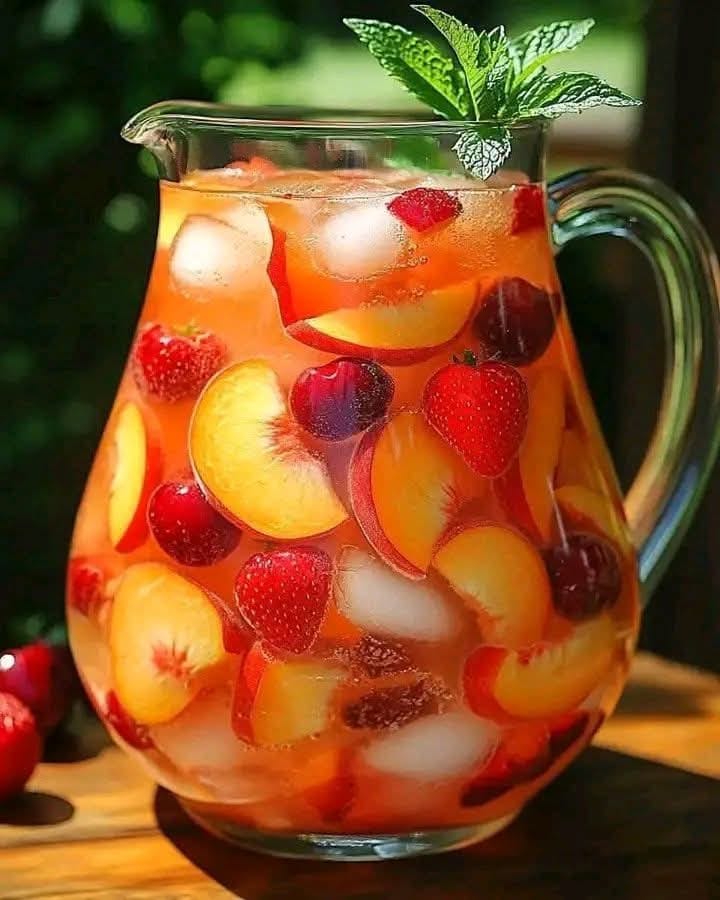 The Peach Strawberry Cherry Summer Sangria is a refreshing and fruity beverage perfect for outdoor gatherings and warm days. It’s a delightful combination of fresh fruit, wine, and a splash of juice, ideal for summer sipping.