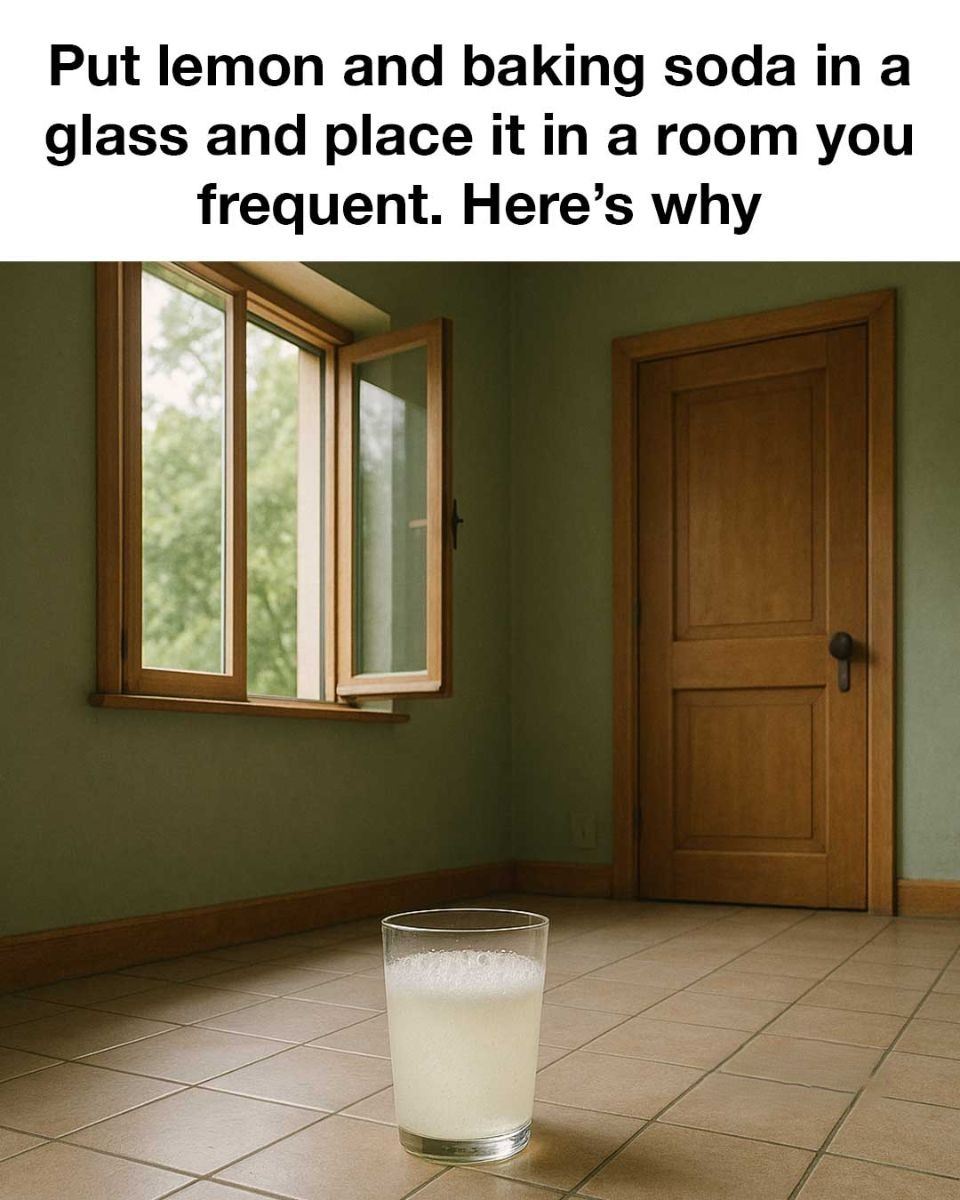 Put lemon and baking soda in a glass and place it in a room you frequent. Here’s why