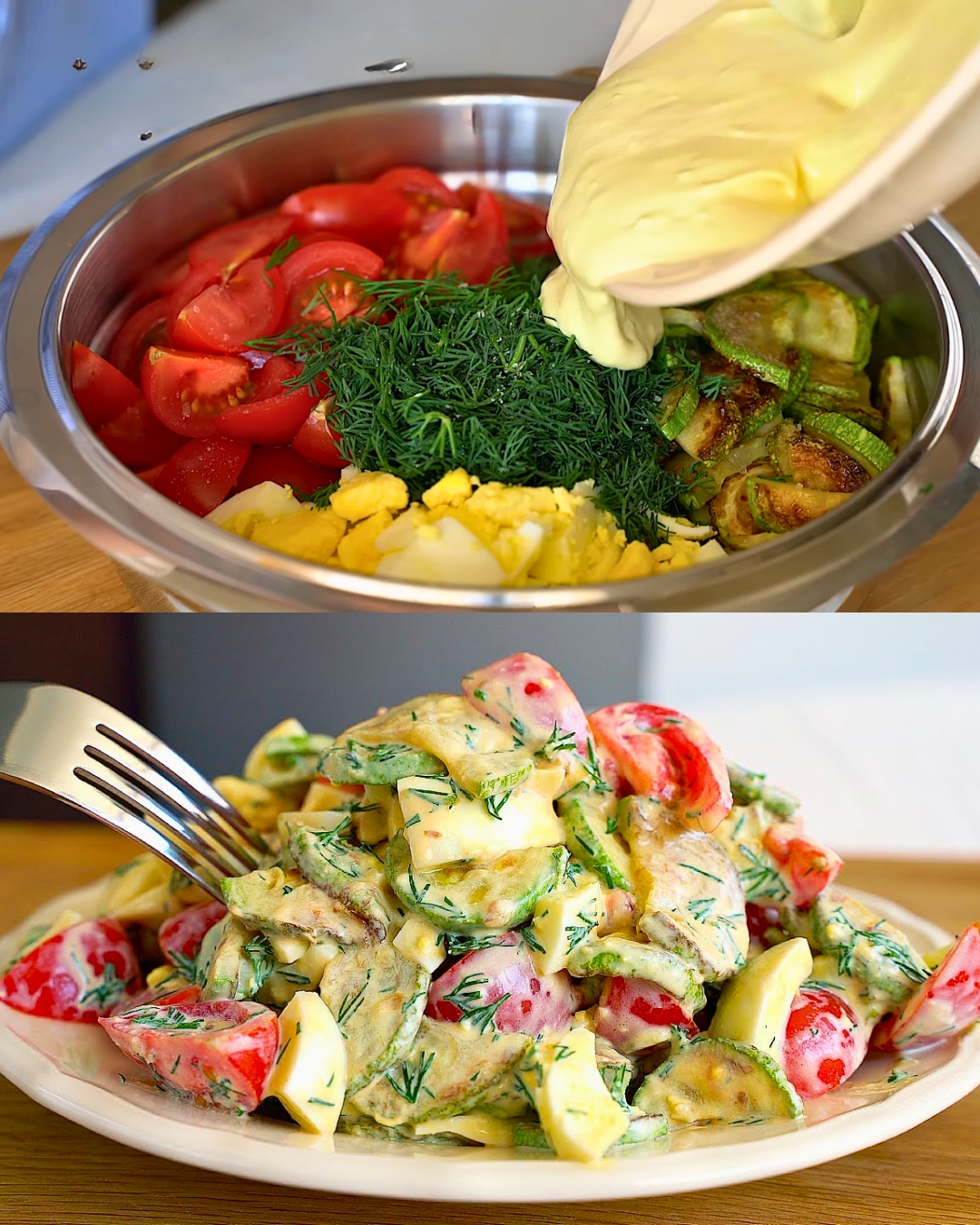 Zucchini and Tomato Salad with Yogurt-Mustard Sauce