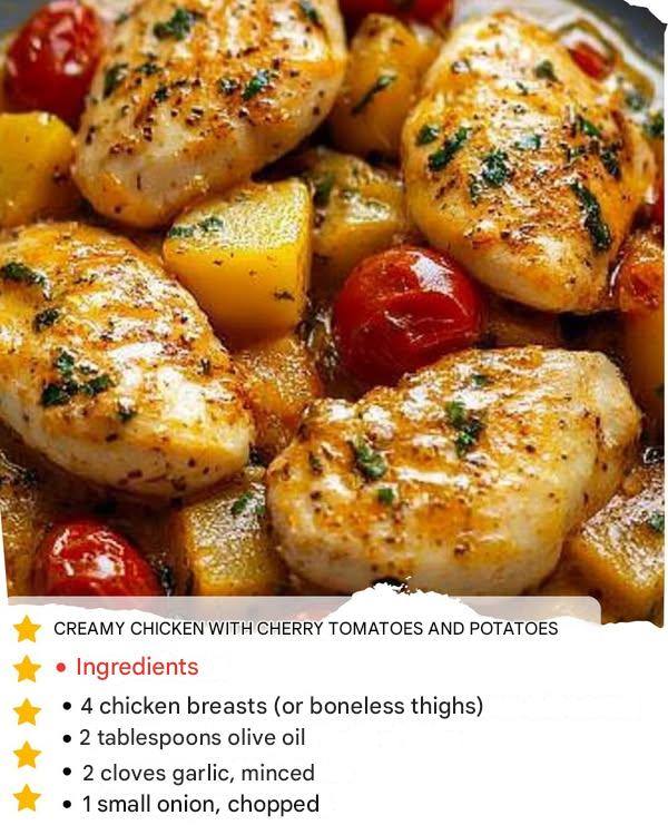 Creamy Chicken with Cherry Tomatoes and Potatoes