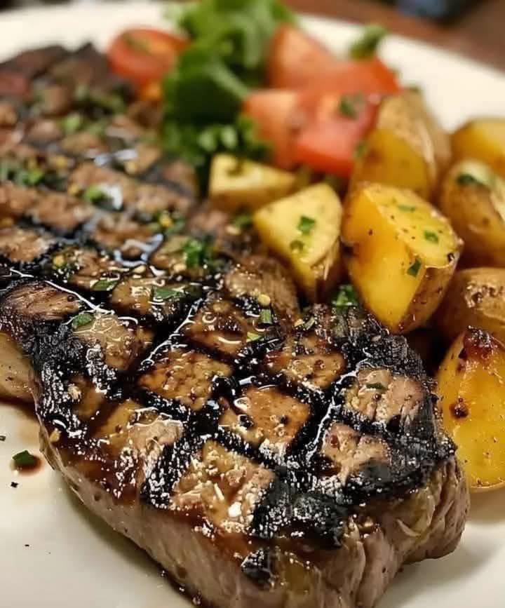 GRILLED STEAK WITH ROASTED POTATOES
