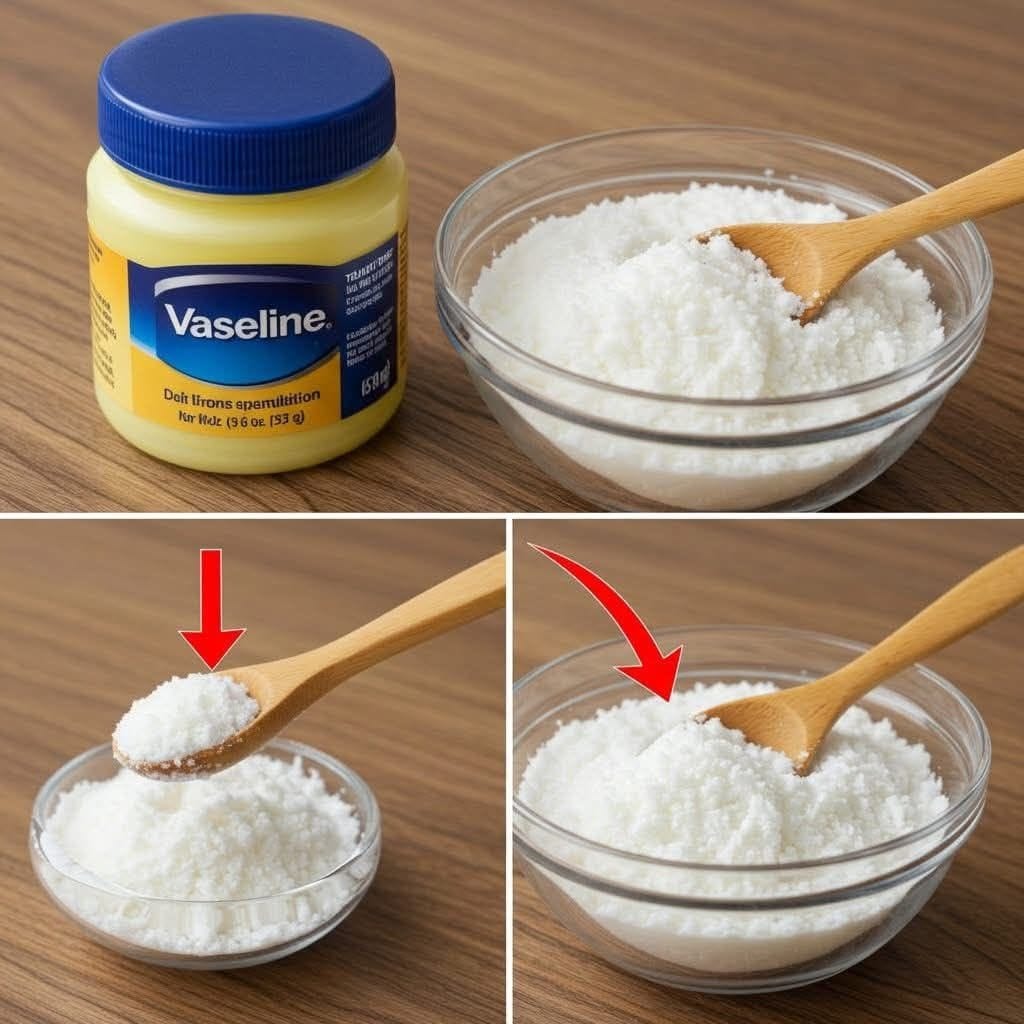 Vaseline plus Salt, I didn’t expect it to have such effect, it’s really easy to use