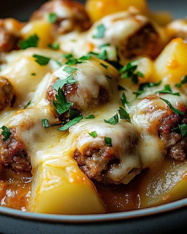 Meatballs with Potatoes and Cheese