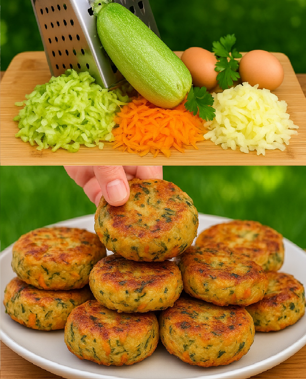 Zucchini and Potato Fritters with Mozzarella