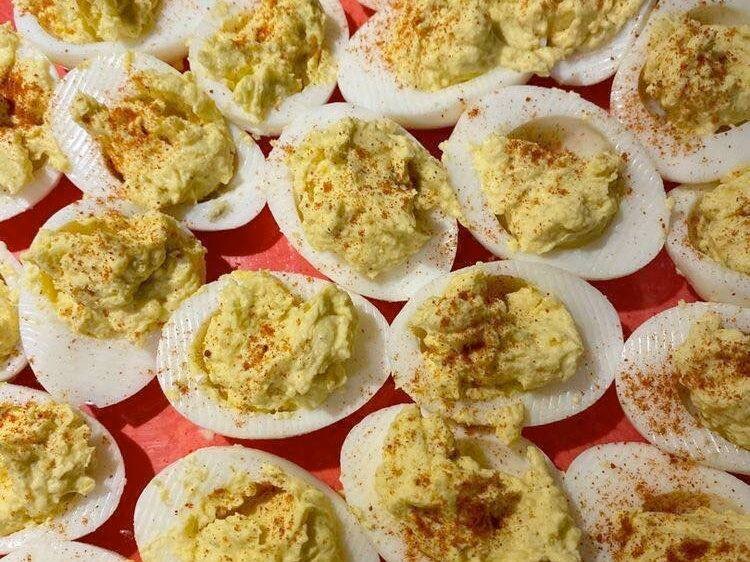 Loaded deviled eggs