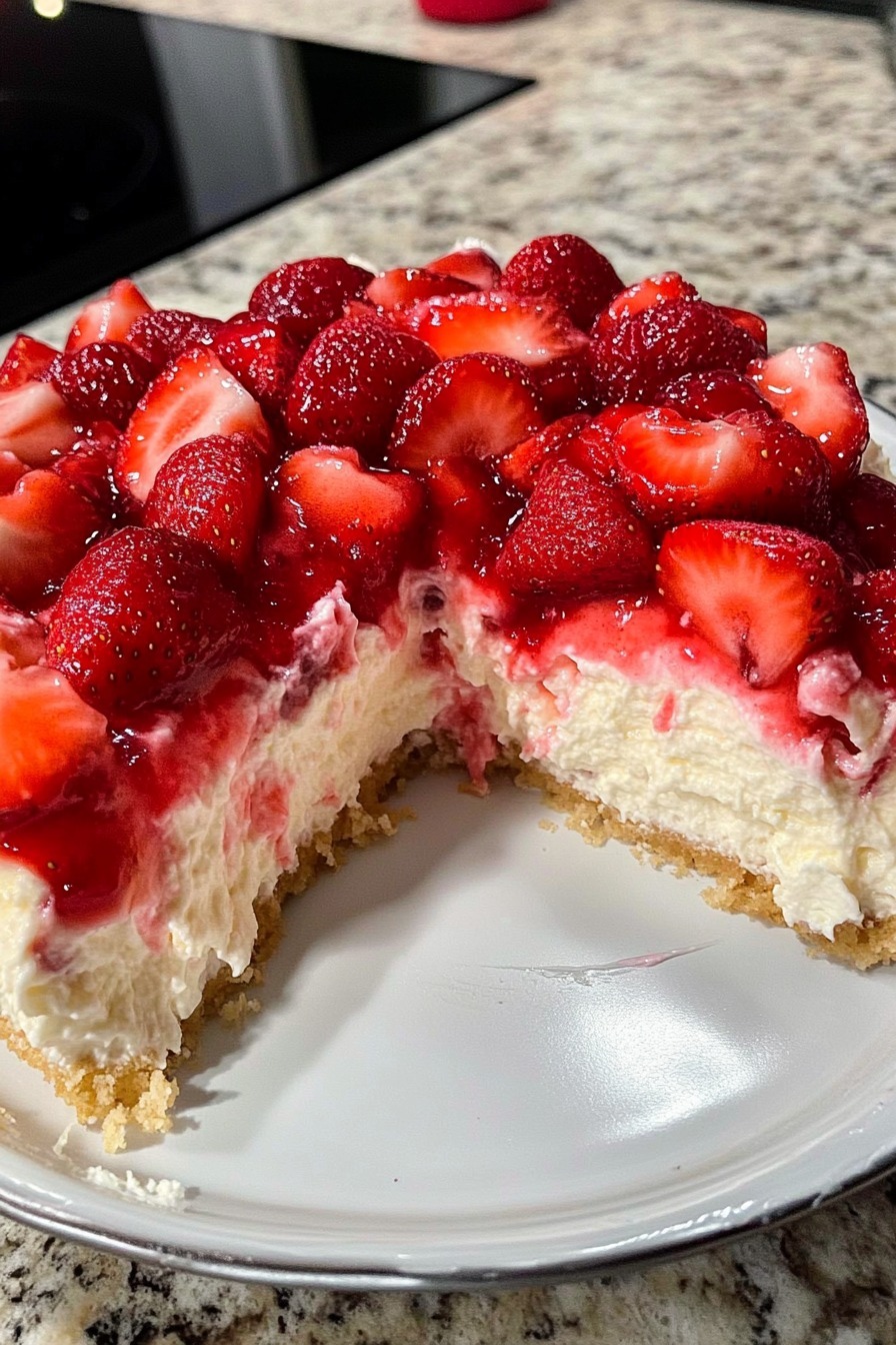 Strawberry Cheesecake Poke Cake 