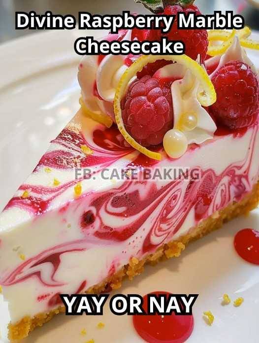 Divine Raspberry Marble Cheesecake