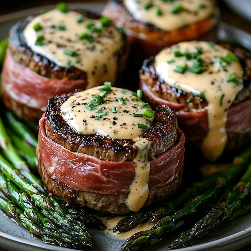 Filet Mignon with Creamy Peppercorn Sauce