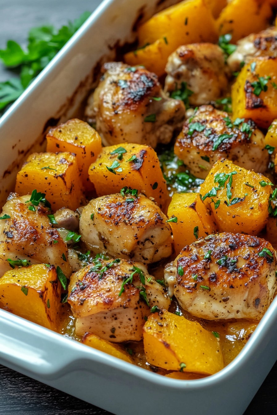 Creamy Chicken and Butternut Squash Bake