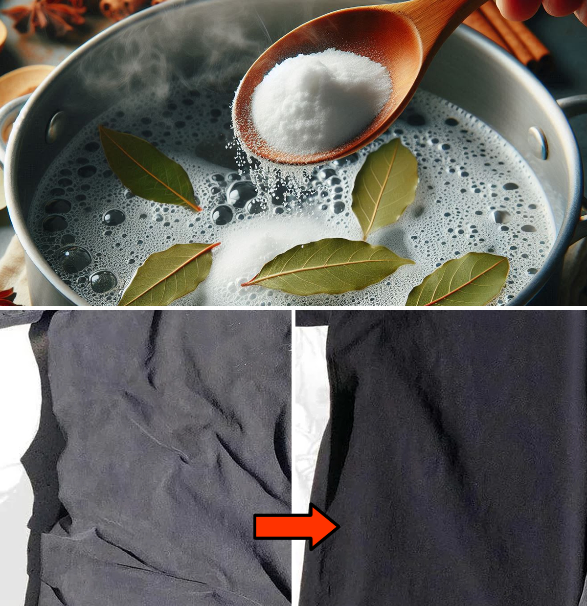 DIY remedy with bay leaf and baking soda to recover faded laundry