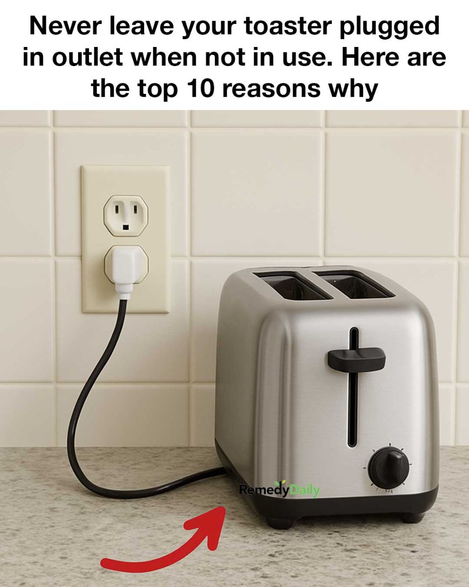 Never leave your toaster plugged in outlet. Here are the top 10 reasons why