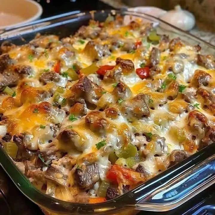 Philly Cheesesteak Casserole