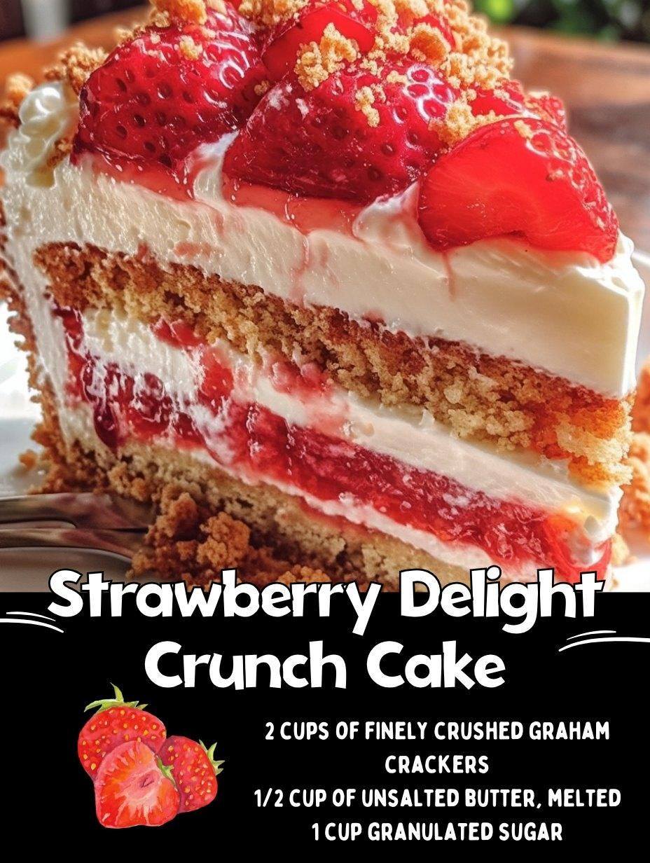 Strawberry Delight Crunch Cake
