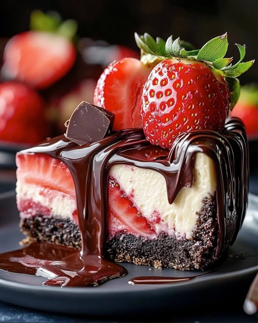 This Decadent Chocolate Strawberry Swirl Cheesecake Will Make You Melt!