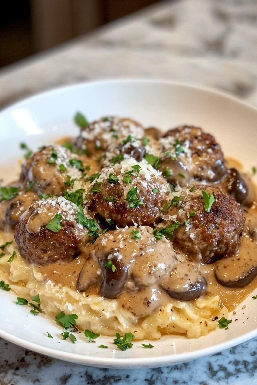 Gourmet Meatballs in a Rich Mushroom Sauce