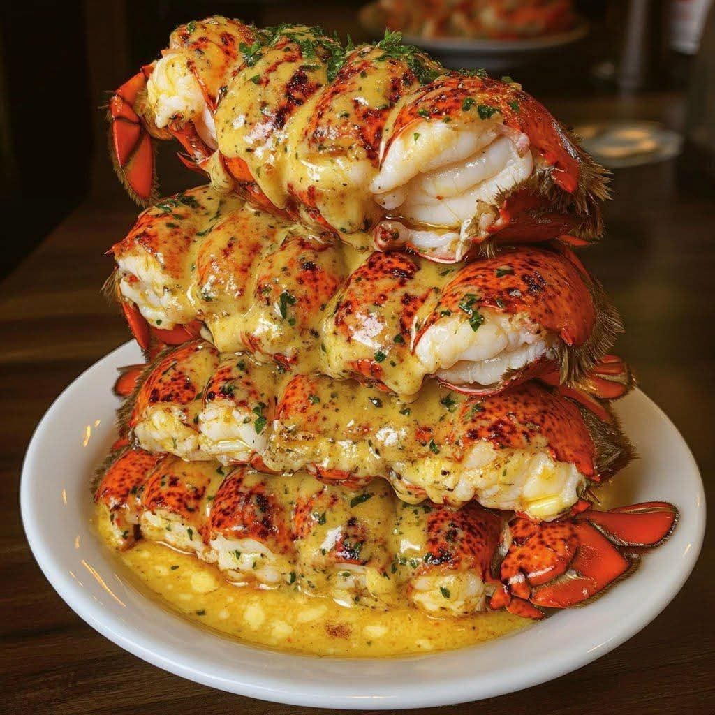 Garlic Butter Broiled Lobster Tails