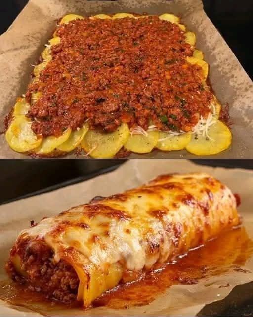 Potato Rolls with Minced Meat Filling