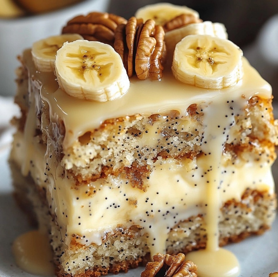 Heavenly Banana Walnut Cream Cake