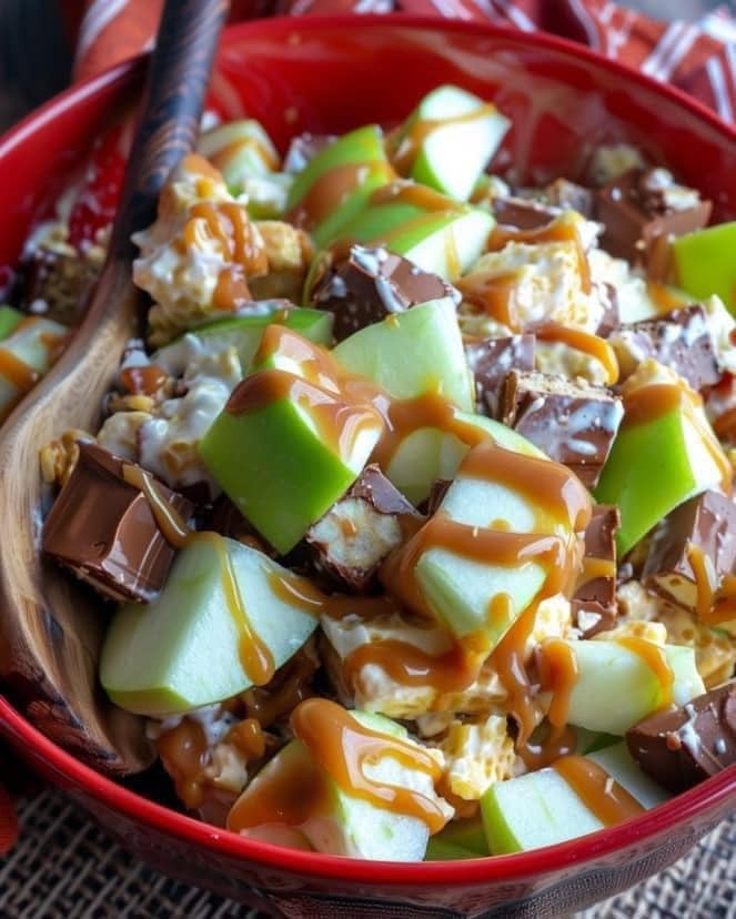 Caramel Apple Snickers Salad Recipe