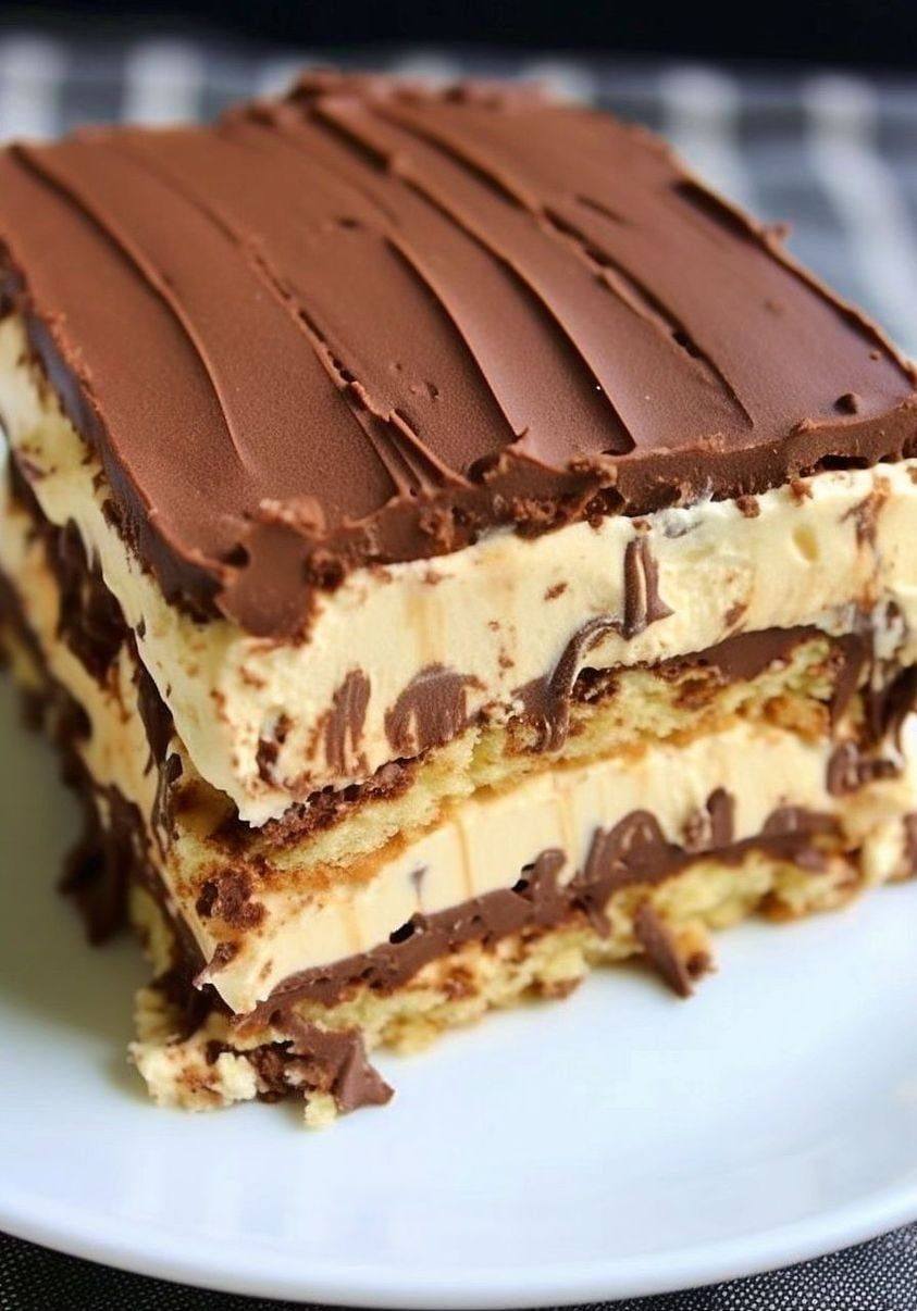 Homemade No-Bake Peanut Butter Eclair Cake