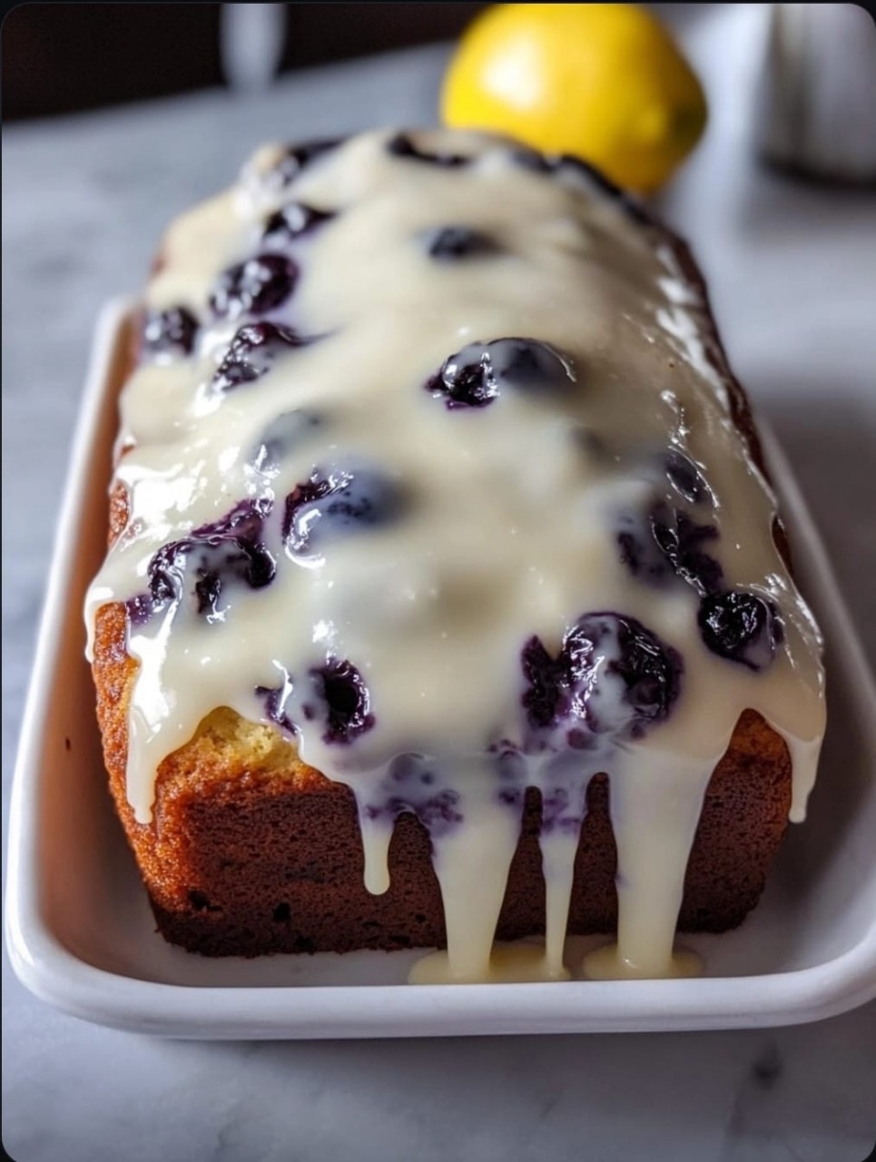 Lemon Blueberry Loaf with Lemon Glaze
