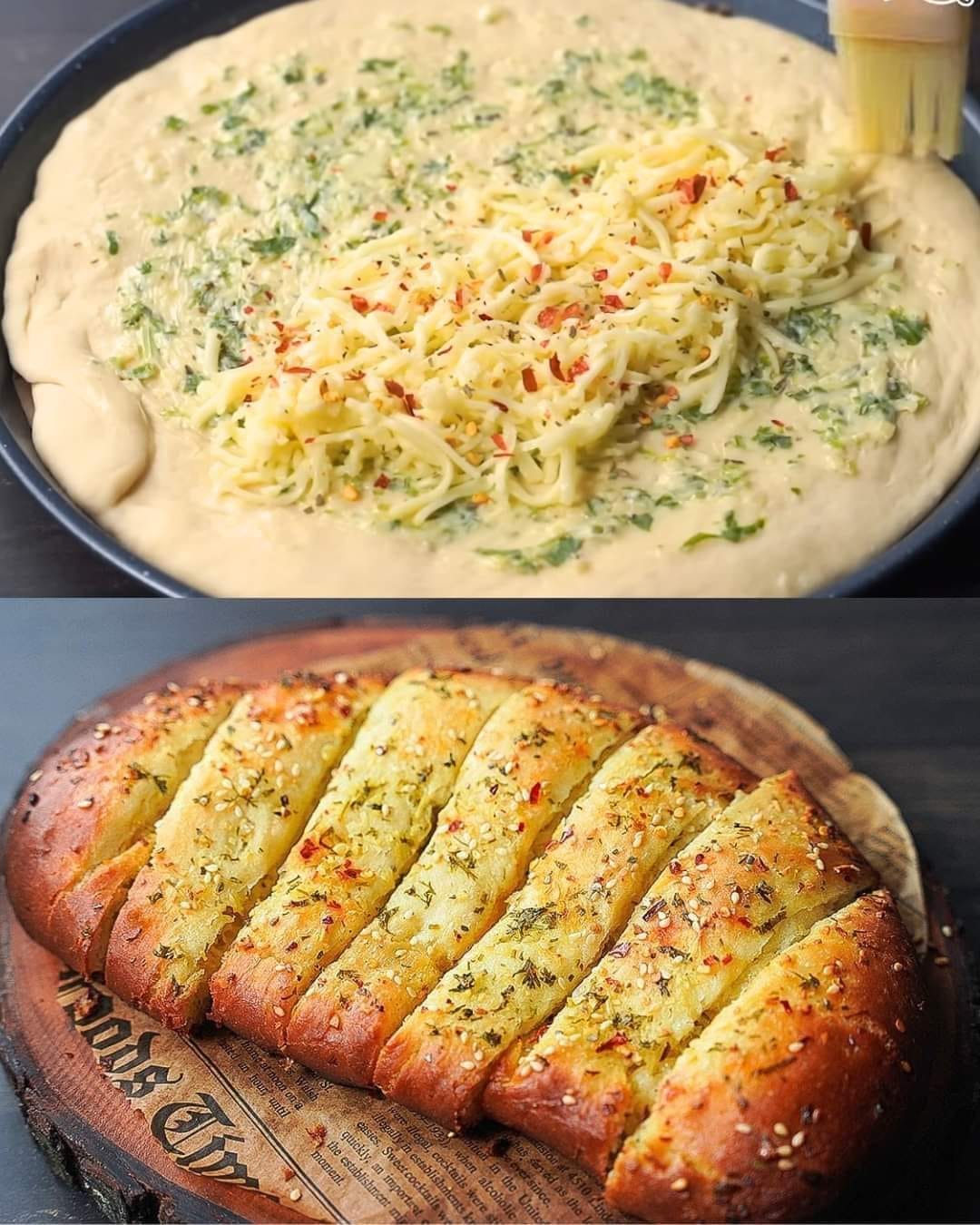 Homemade Pan Bread with Garlic Sauce