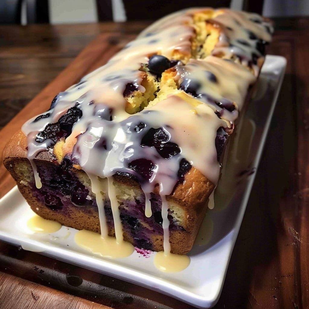 Lemon Blueberry Loaf with Lemon Glaze