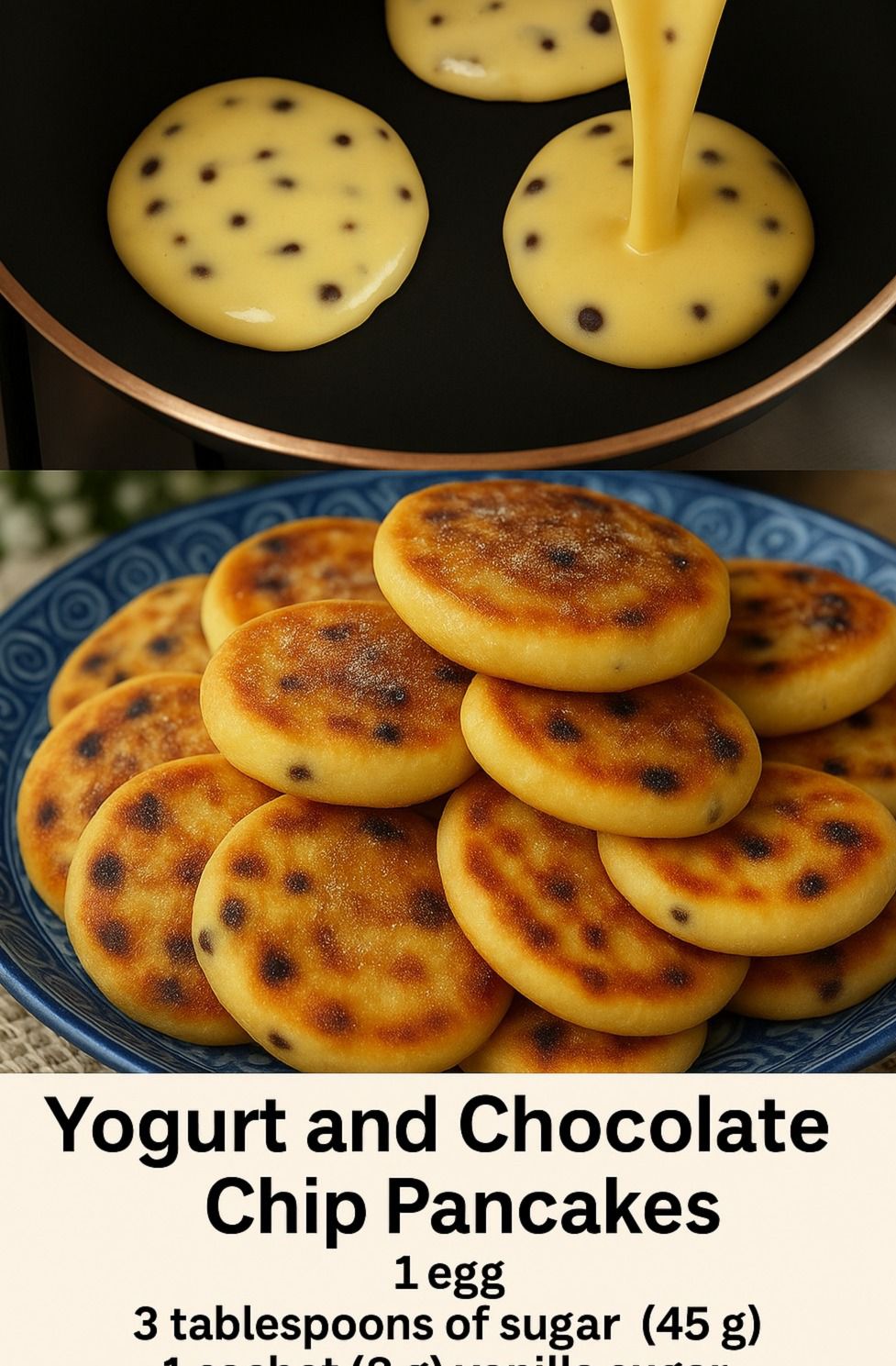 Yogurt and Chocolate Chip Pancakes (No Oven!)
