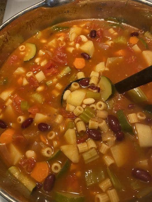 I made a big pot minestrone soup and shared it with anyone in need in my area. It was a big hit