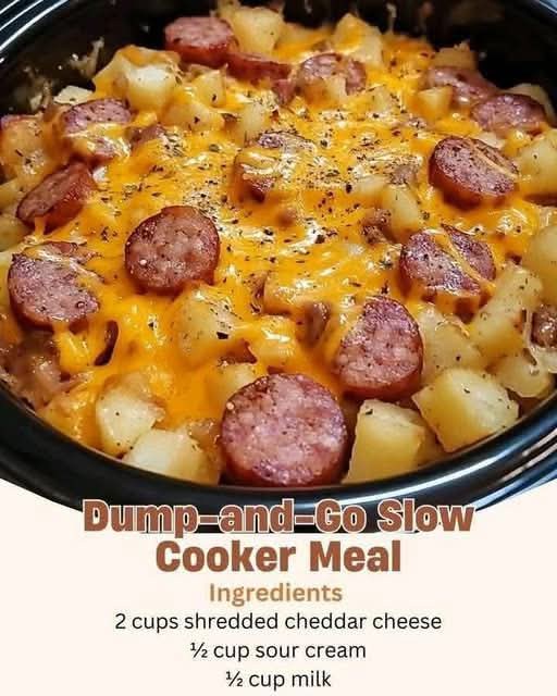 Cheesy Sausage & Hashbrown (Dump-and-Go Slow Cooker Meal)