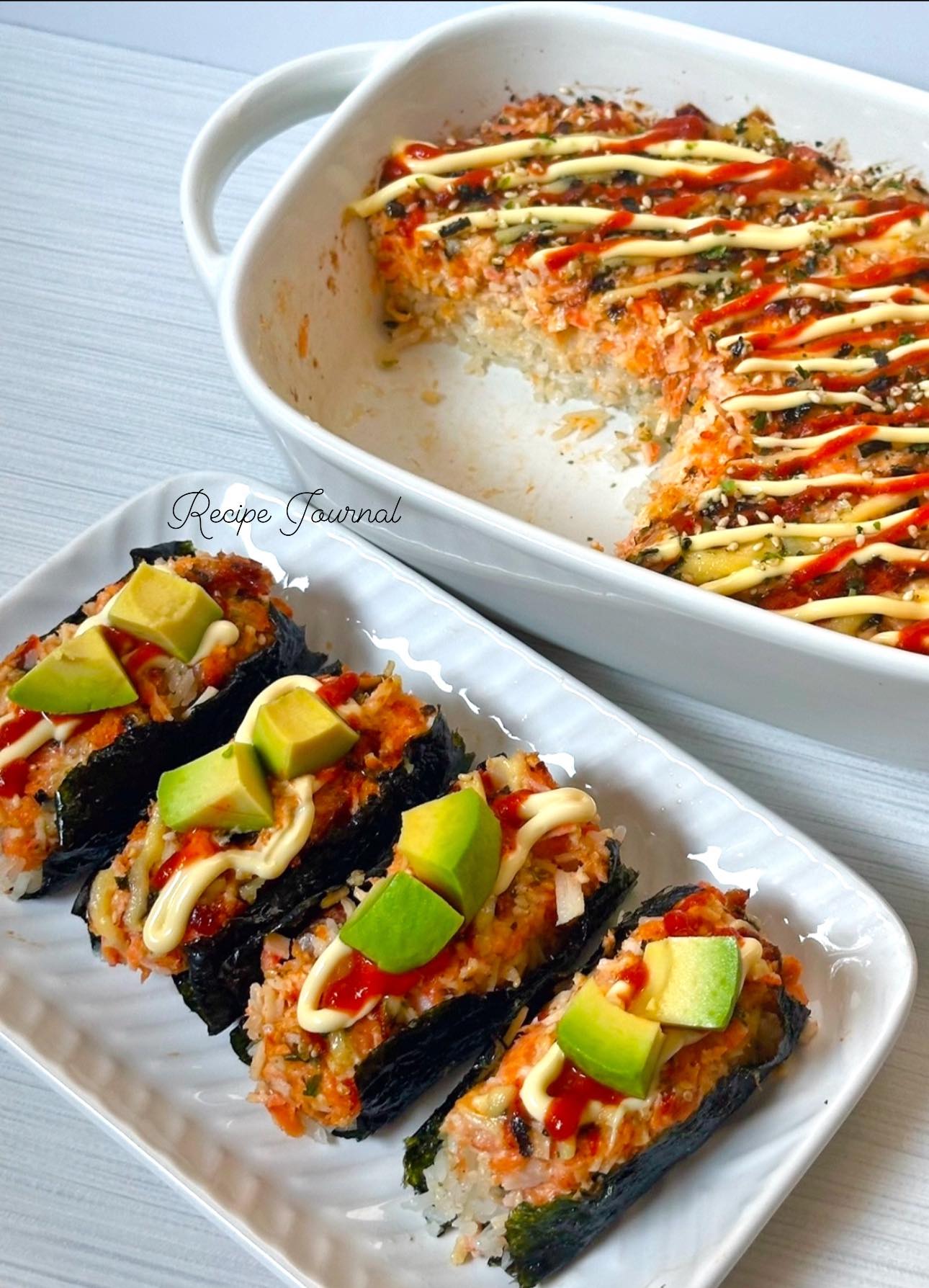 Salmon Sushi Bake