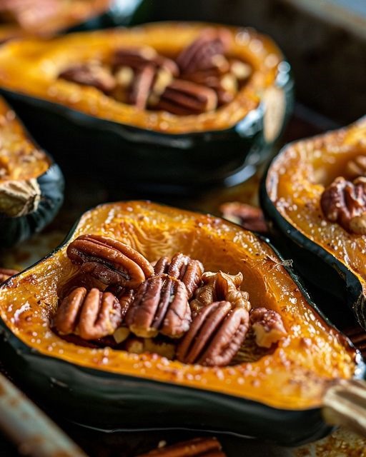 Maple Pecan Roasted Acorn Squash
