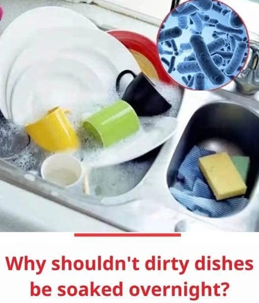 Why shouldn’t dirty dishes be soaked overnight?