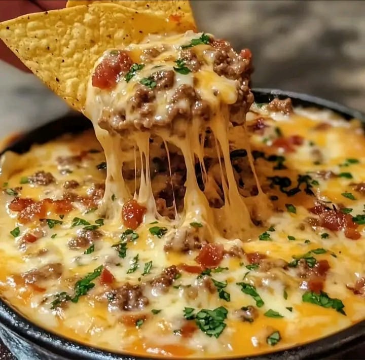 Bacon Cheeseburger Queso Dip
